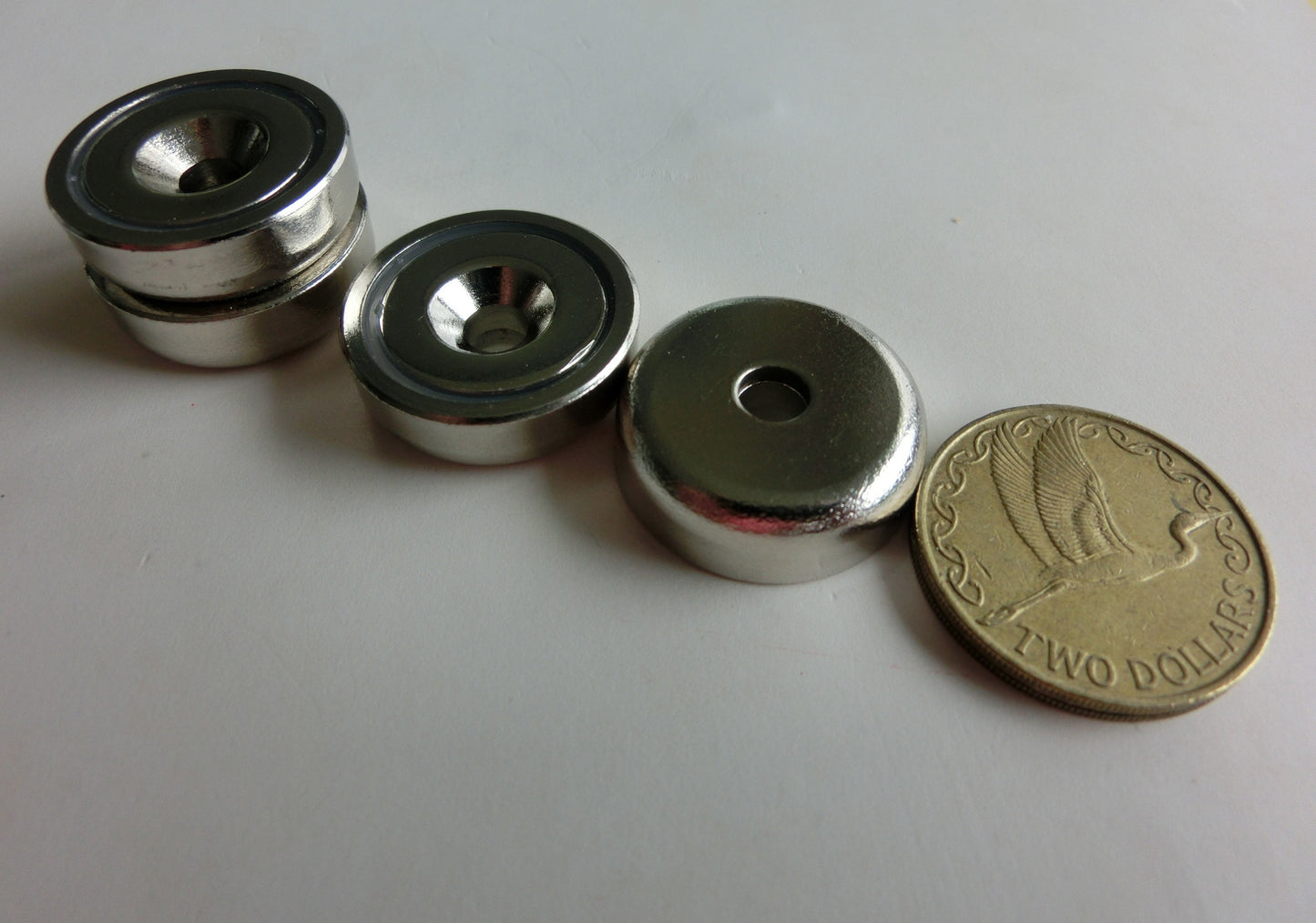 25mm Dia x 8.1mm Pot Magnets | Pack of 4