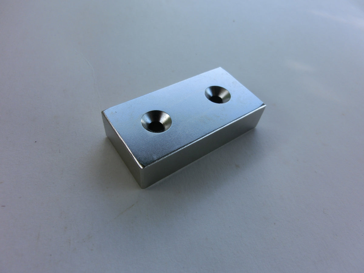 50mm x 25mm x 12mm Block Magnet with 4.3mm holes | Pack of 1